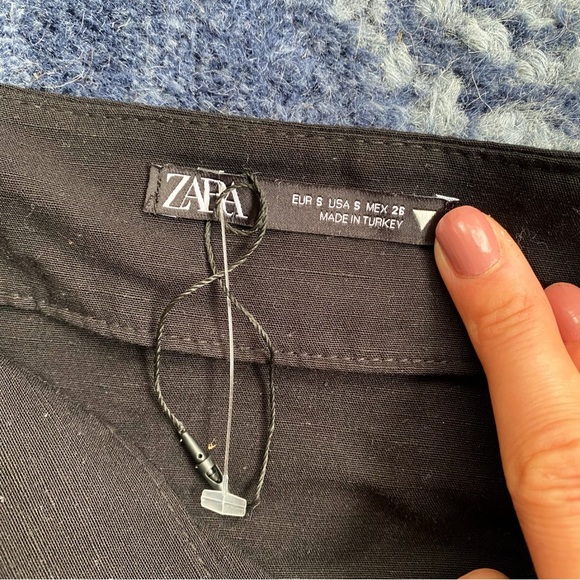 π€ ZARA BOHO BLACK ASYMMETRICAL SIDE TIE HIGH WAIST MIDI SKIRT! - Picture 10 of 13